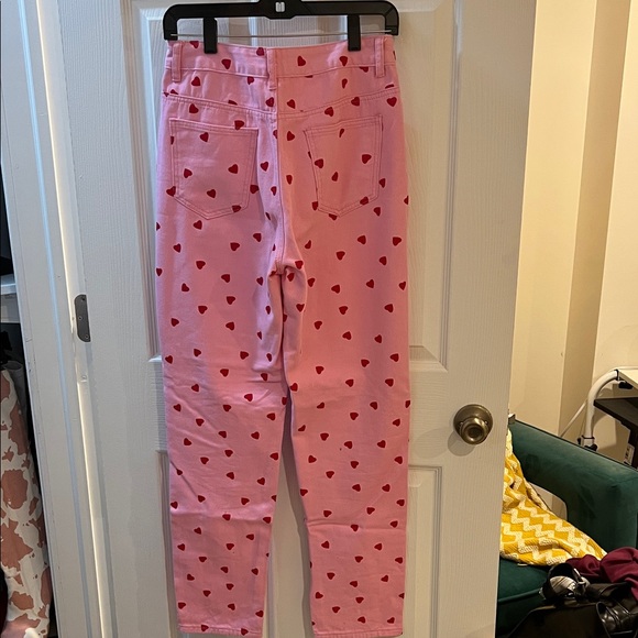 Pink Heart-Patterned Pants - Picture 2 of 2